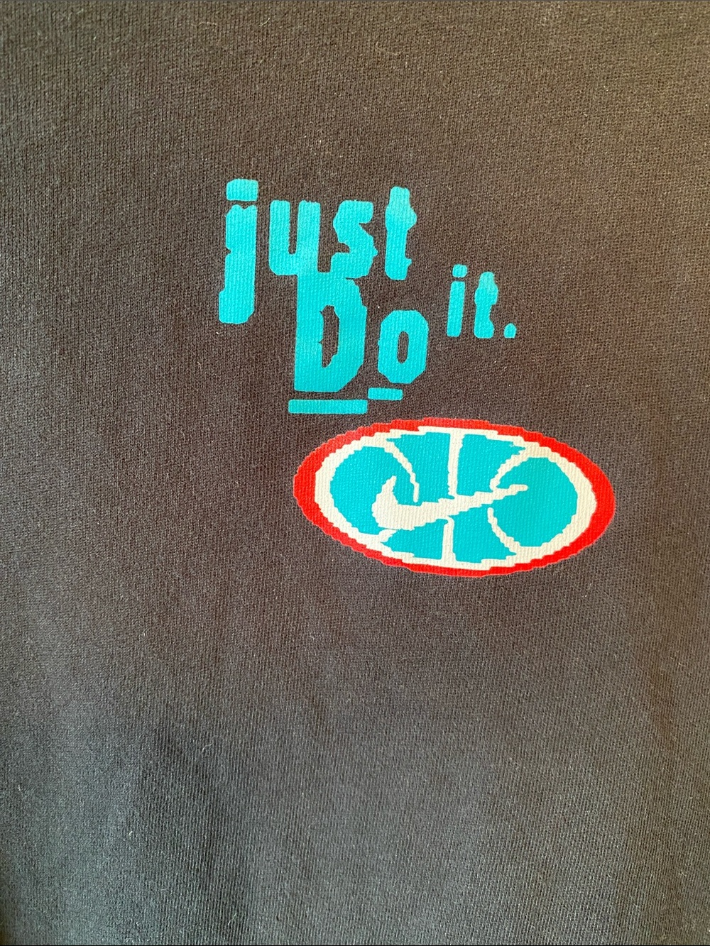 Nike Black Short Sleeve Tee with Teal and Red Logo size small men’s - Picture 2 of 5
